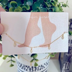 Brand new Jennifer Harper gold over sterling silver 925 crystal Anklet